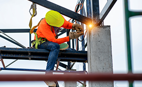 Ironworker welding jobsite